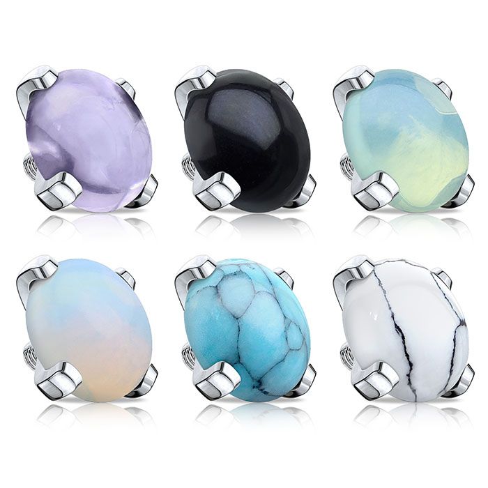 Joya para microdermal de diferentes tipos de piedra semipreciosa