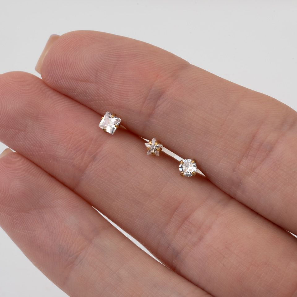 Labret push-in con brillantes de formas diferentes