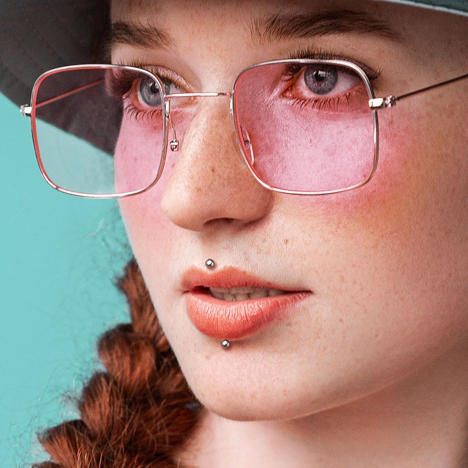 Labret push-in en titanio