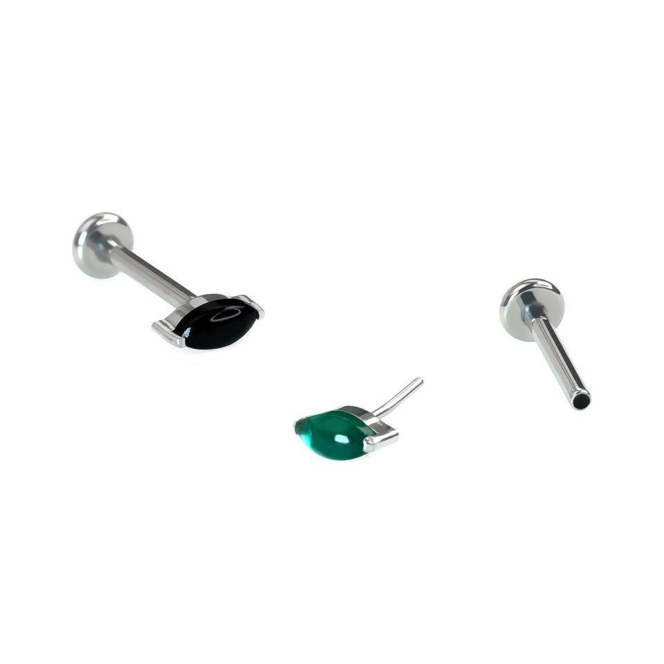 Labret de titanio con piedra natural