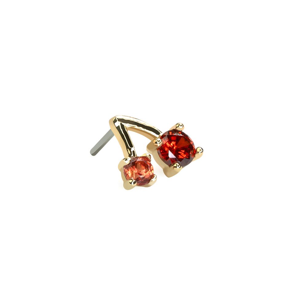 Joya push-in de oro 14K con cerezas