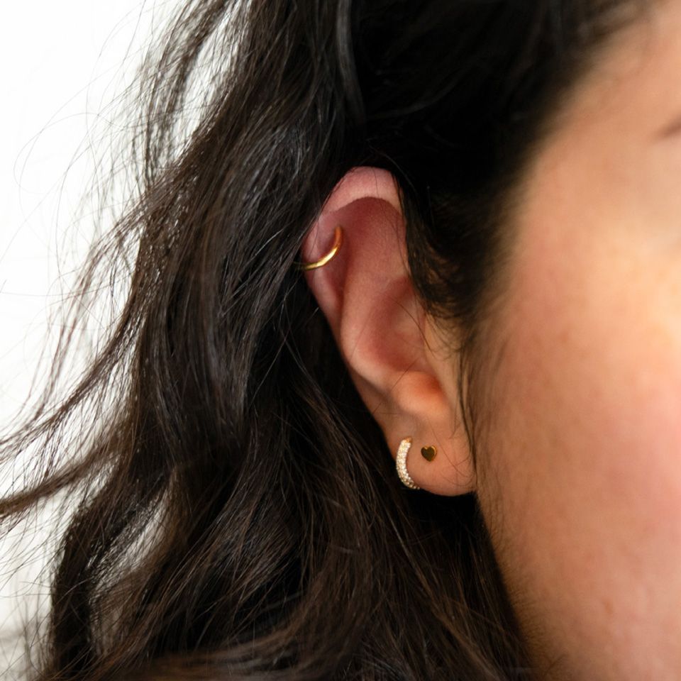 Labret con diseño en forma de corazón