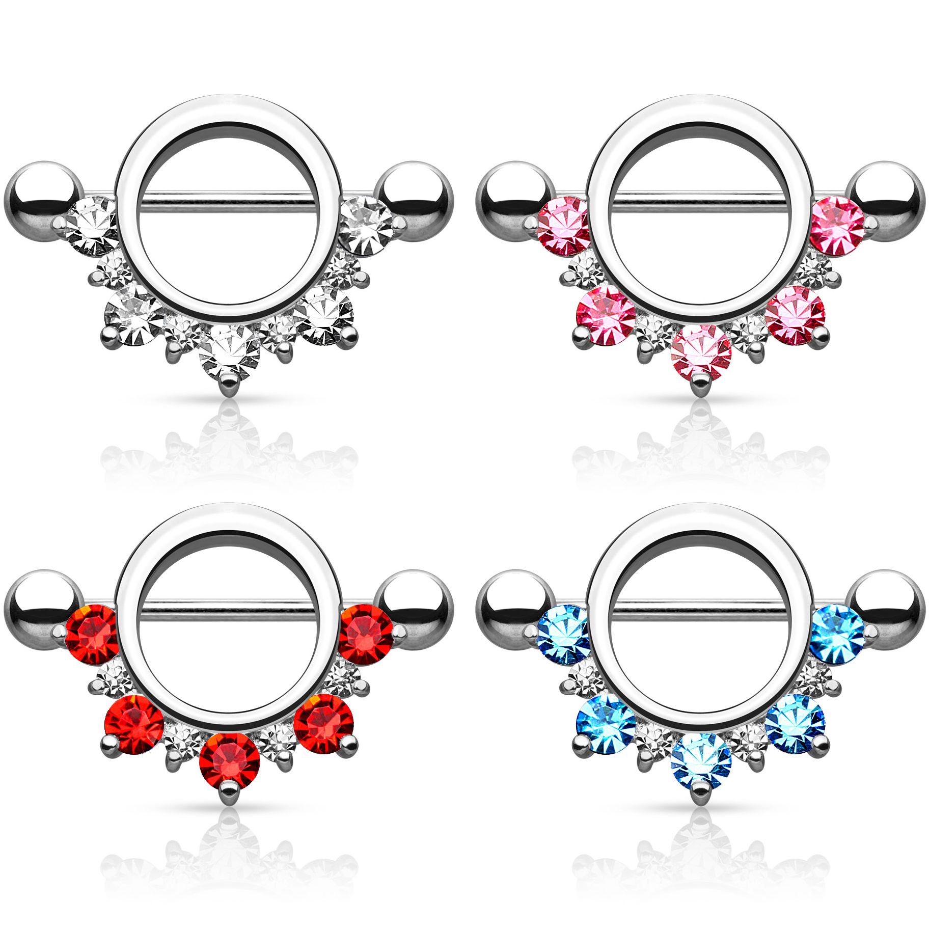 Piercing para el pezón con arco de brillantes