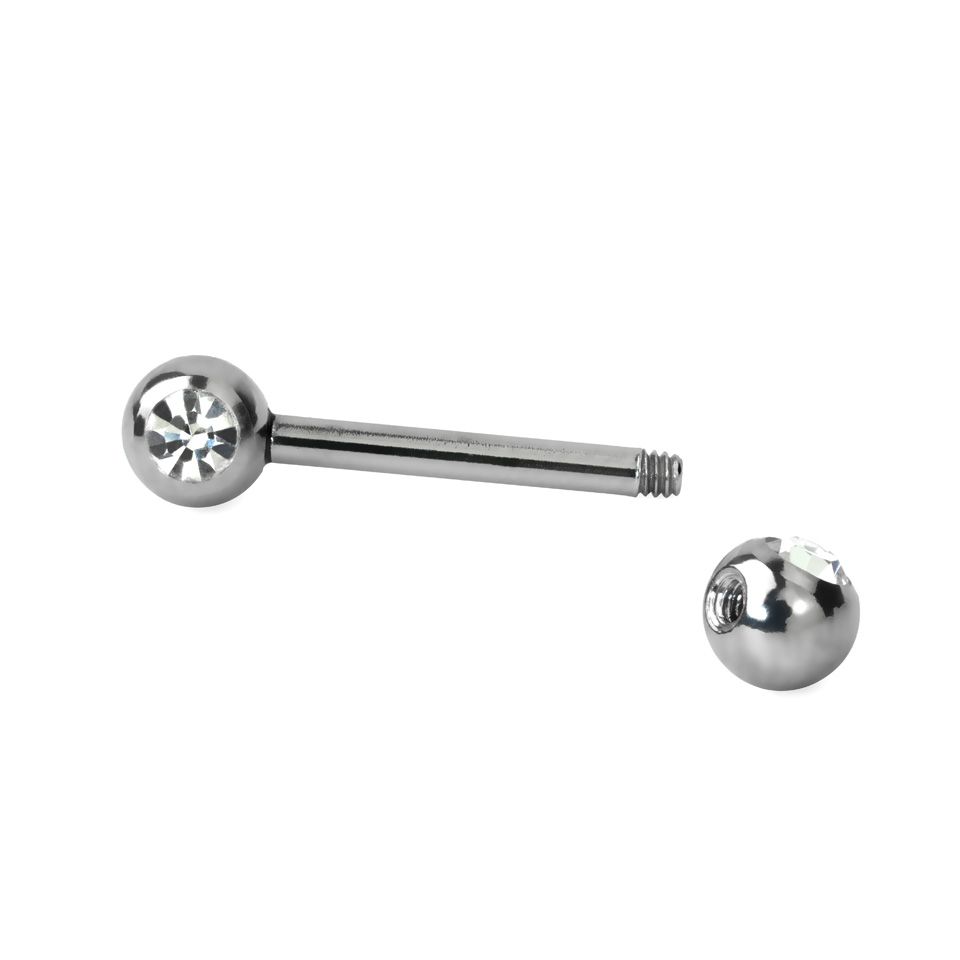 Piercing para el pezón con circonitas en varios colores