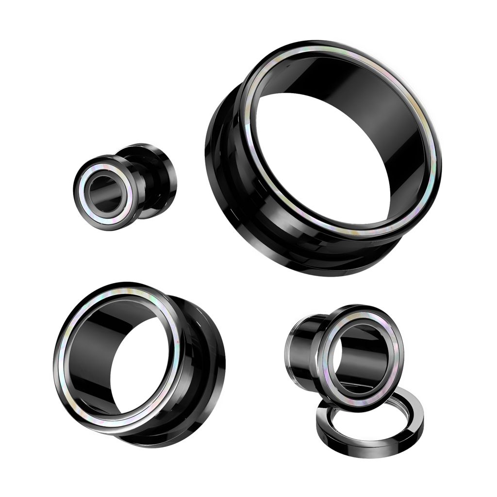 Túnel negro con borde de madreperla