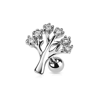 Pendiente para el trago con árbol de brillantes