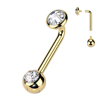 Barra Christina de titanio con gemas