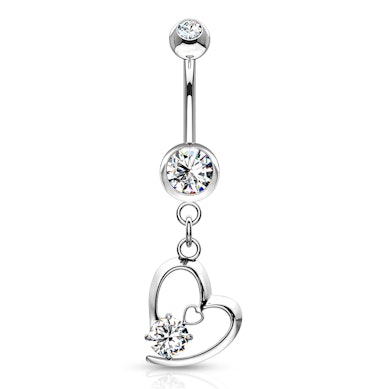 Piercing para el ombligo con colgante de corazón