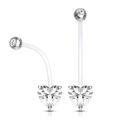 Piercing para el ombligo con corazón para embarazadas