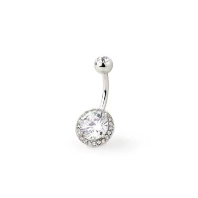 Piercing para el ombligo con piedra grande facetada