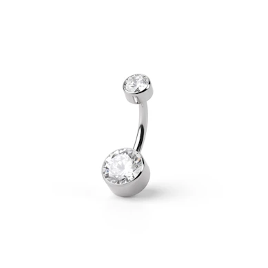 Piercing para el ombligo de titanio con bolas planas y rosca interna