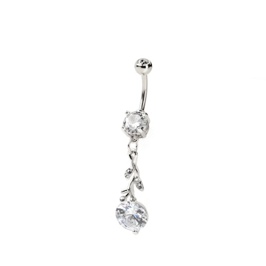 Piercing para el ombligo con rama y brillantes