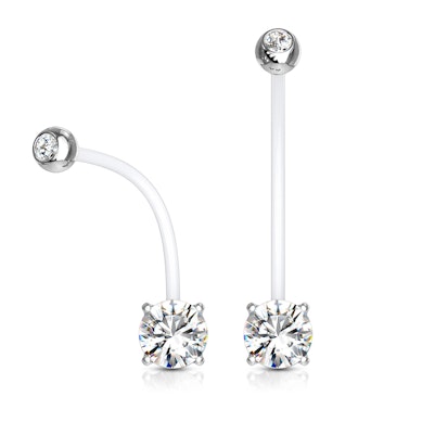 Piercing para el ombligo con dos piedras para embarazadas