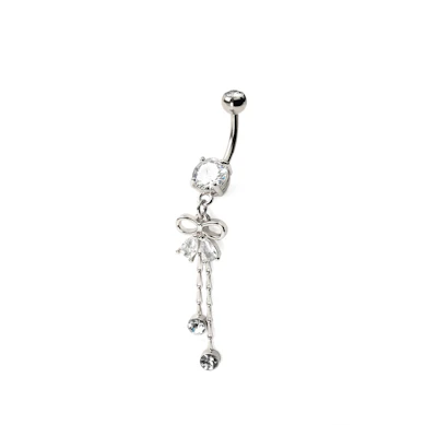 Piercing para el ombligo con lazo y cadenas