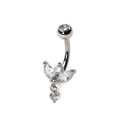 Piercing para el ombligo con piedras de corte marquise