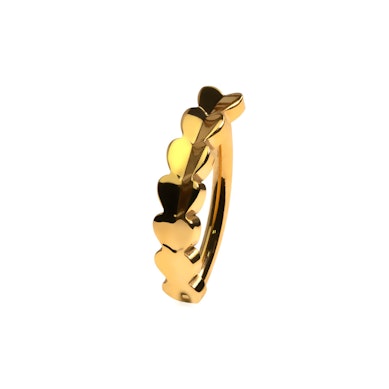 Clicker de titanio para el ombligo con corazones