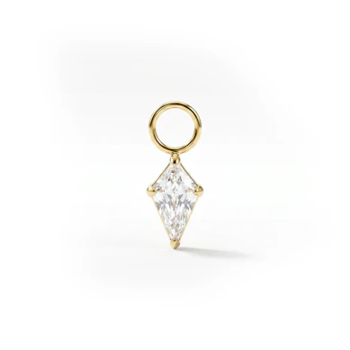 Colgante simple de titanio con piedra en forma de diamante