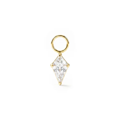 Colgante simple de titanio con piedra en forma de diamante