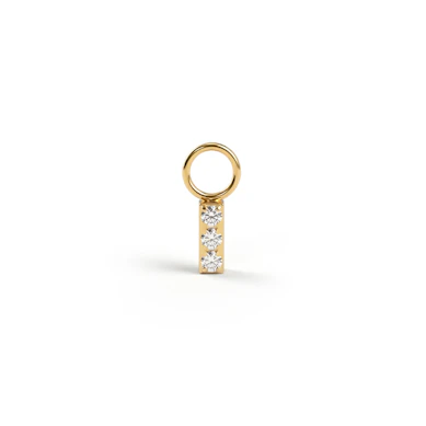 Colgante sencillo de titanio con tríada de piedras