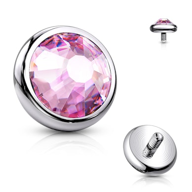Joya microdermal de titanio con brillante.