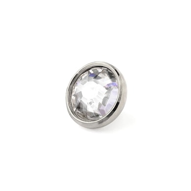 Joya superior de titanio con piedra circonita biselada