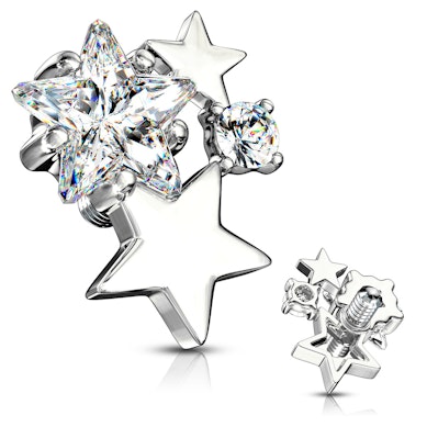 Joya para microdermal con lluvia de estrellas