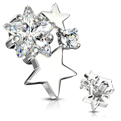 Joya para microdermal con lluvia de estrellas