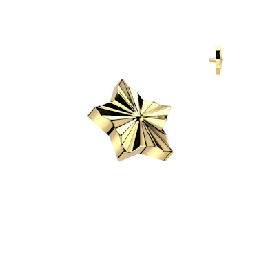 Joya microdermal de titanio en forma de estrella con relieve