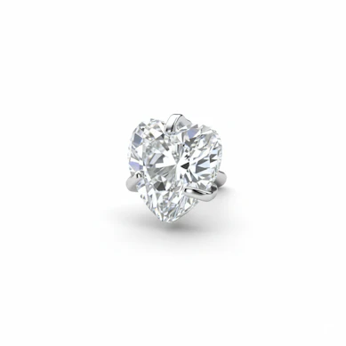 Joya microdermal con piedra en corazón de titanio