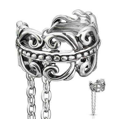 Ear cuff con corazón celta y cadena