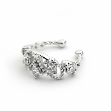 Precioso ear cuff con piedras y bolitas