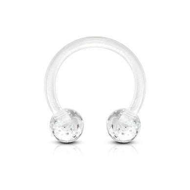 Herradura en acrílico con bolas de purpurina