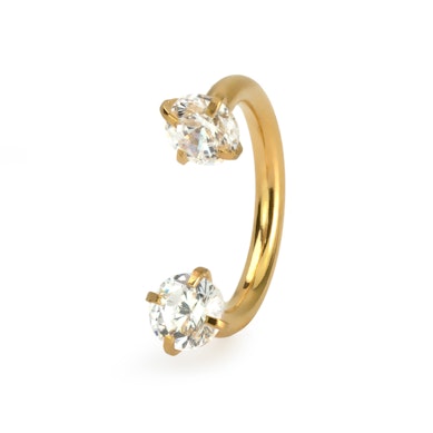 Herradura con rosca interior y brillantes redondos