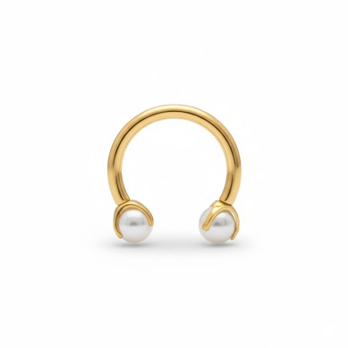 Herradura de titanio con perlas