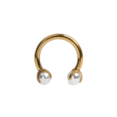 Herradura de titanio con perlas