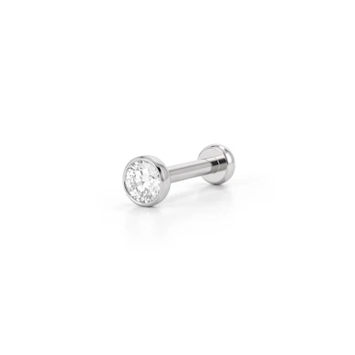 Labret push-in en titanio con brillante engastado