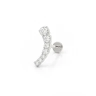 Labret push-in de titanio con línea curva de piedras