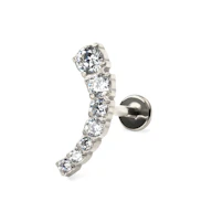 Labret push-in de titanio con línea curva de piedras