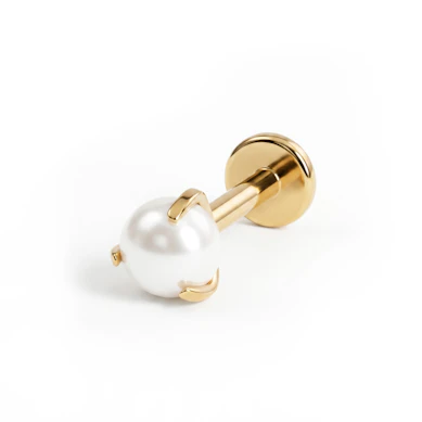 Labret de titanio con perla
