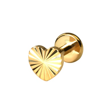 Labret en forma de corazón con relieve