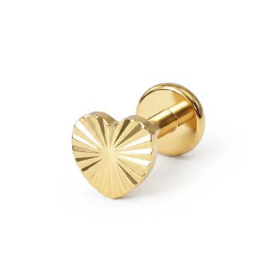 Labret en forma de corazón con relieve