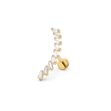 Labret de titanio con arco de piedras