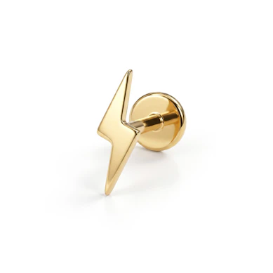 Labret de titanio con diseño de relámpago