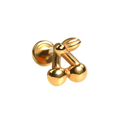 Labret de titanio con cerezas y parte plana