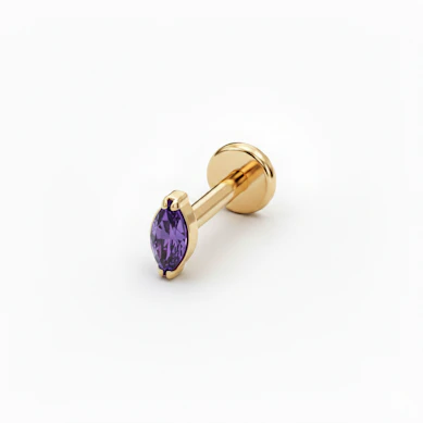 Labret de titanio con color de piedra a elegir