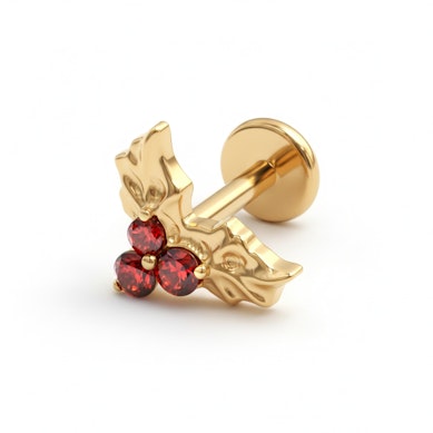 Labret hojas silvestres de titanio