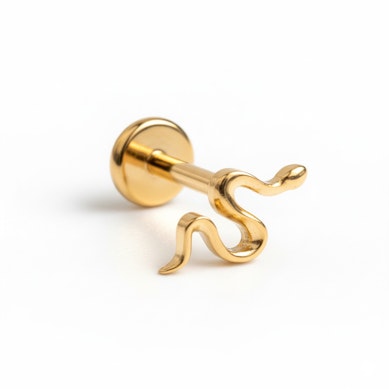 Labret de titanio con serpiente