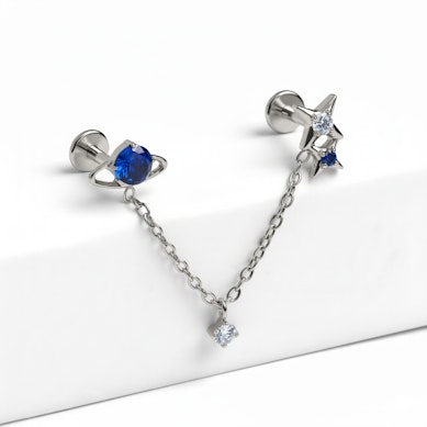 Dúo de labrets espaciales de titanio