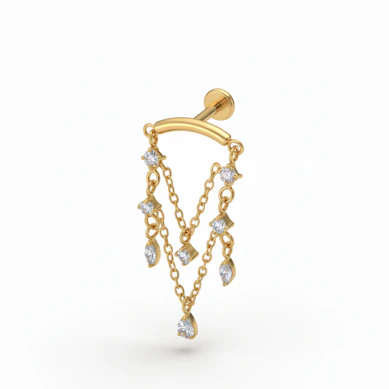 Labret con colgantes tipo candelabro de titanio