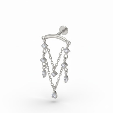 Labret con colgantes tipo candelabro de titanio